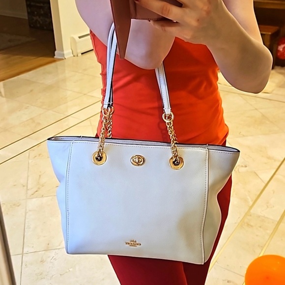 Coach white leather bag - Picture 7 of 12